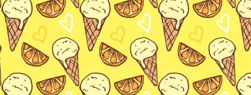 fond glace vanille et quartiers d'orange